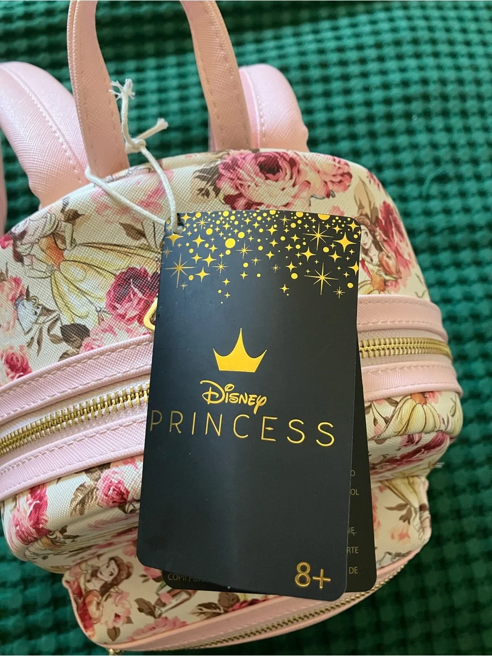 Loungefly Disney Princess Floral Mini Backpack with matching wallet- Pink Cream